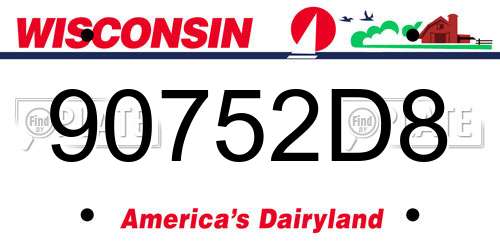 90752D8 Wisconsin License Plate