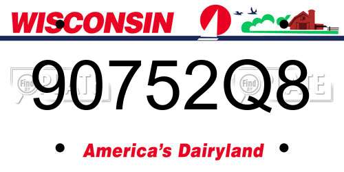 90752Q8 Wisconsin License Plate