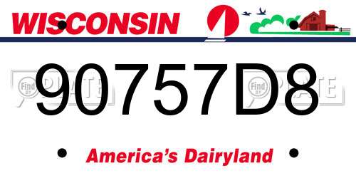 90757D8 Wisconsin License Plate