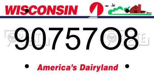 90757O8 Wisconsin License Plate