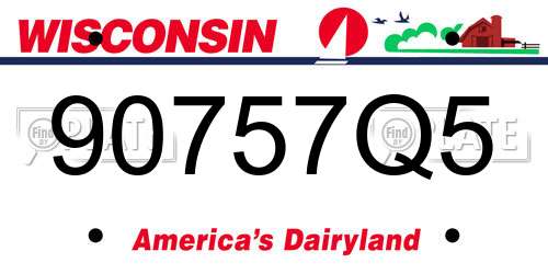 90757Q5 Wisconsin License Plate