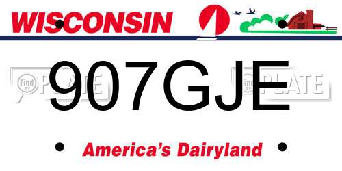 907GJE Wisconsin License Plate