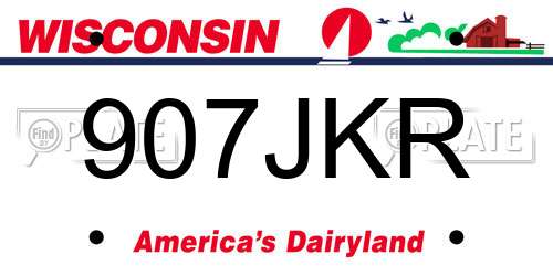 907JKR Wisconsin License Plate