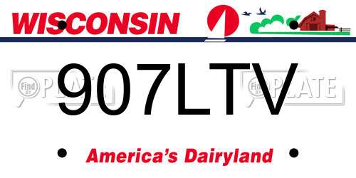 907LTV Wisconsin License Plate