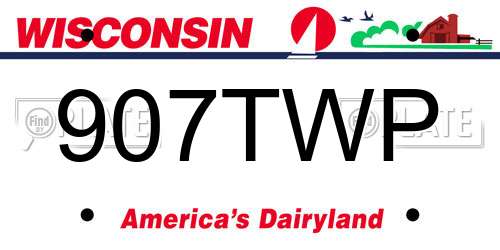 907TWP Wisconsin License Plate