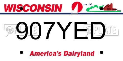 907YED Wisconsin License Plate