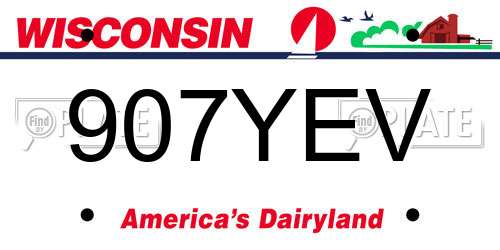 907YEV Wisconsin License Plate