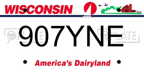 907YNE Wisconsin License Plate