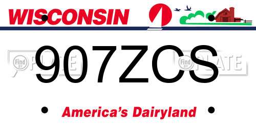 907ZCS Wisconsin License Plate