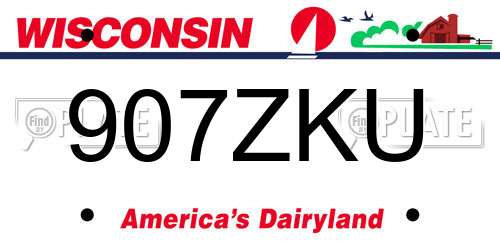 907ZKU Wisconsin License Plate