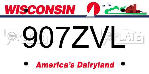 907ZVL Wisconsin License Plate