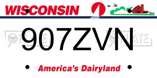 907ZVN Wisconsin License Plate