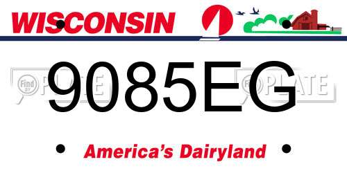 9085EG Wisconsin License Plate