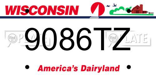 9086TZ Wisconsin License Plate