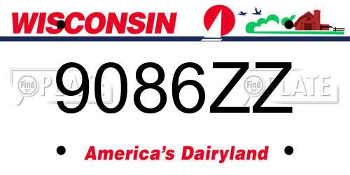 9086ZZ Wisconsin License Plate
