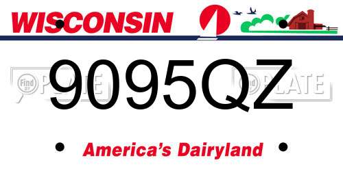 9095QZ Wisconsin License Plate