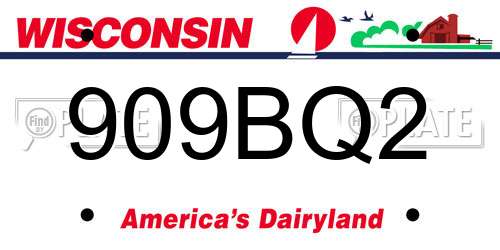 909BQ2 Wisconsin License Plate