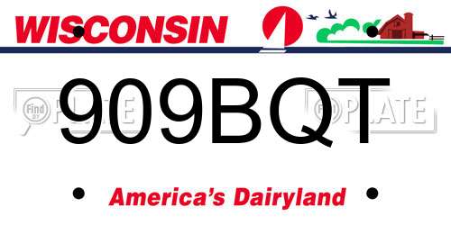 909BQT Wisconsin License Plate