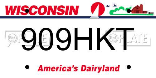 909HKT Wisconsin License Plate