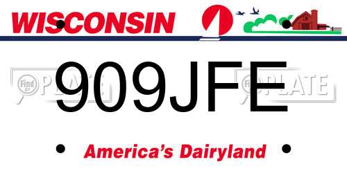 909JFE Wisconsin License Plate