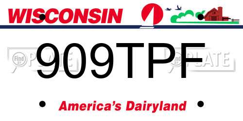 909TPF Wisconsin License Plate