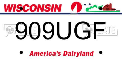 909UGF Wisconsin License Plate