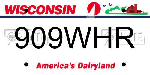 909WHR Wisconsin License Plate