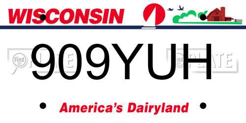 909YUH Wisconsin License Plate