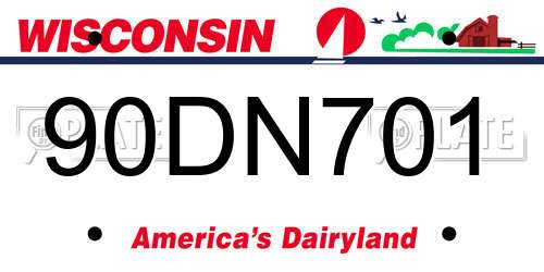 90DN701 Wisconsin License Plate