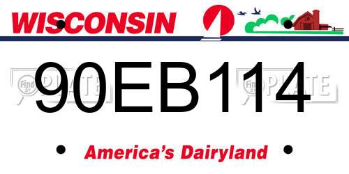 90EB114 Wisconsin License Plate