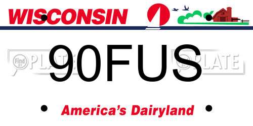 90FUS Wisconsin License Plate