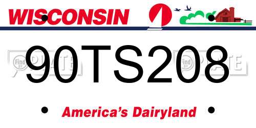 90TS208 Wisconsin License Plate