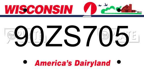 90ZS705 Wisconsin License Plate