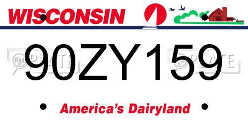 90ZY159 Wisconsin License Plate