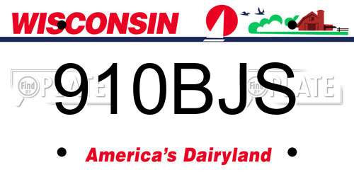 910BJS Wisconsin License Plate