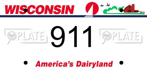 911 Wisconsin License Plate