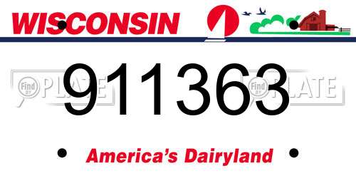 911363 Wisconsin License Plate