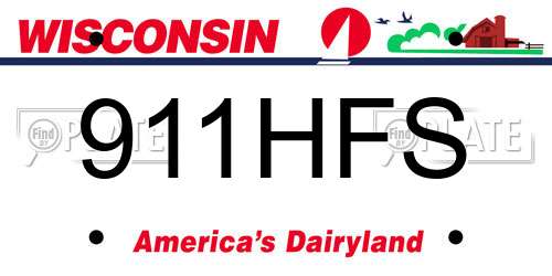 911HFS Wisconsin License Plate