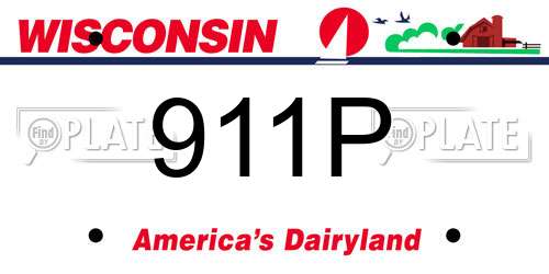 911P Wisconsin License Plate