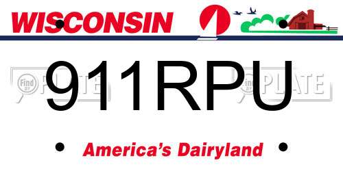 911RPU Wisconsin License Plate