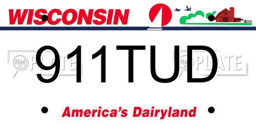 911TUD Wisconsin License Plate