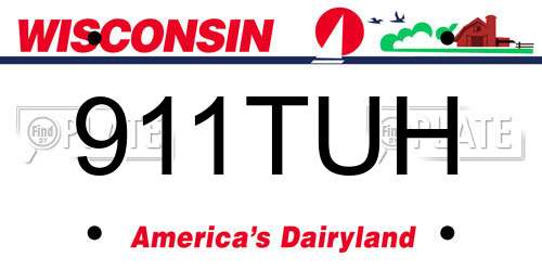 911TUH Wisconsin License Plate
