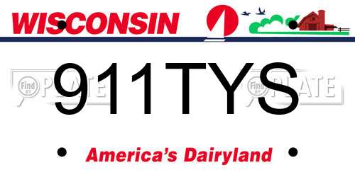 911TYS Wisconsin License Plate