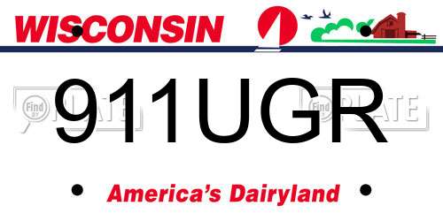 911UGR Wisconsin License Plate
