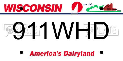 911WHD Wisconsin License Plate