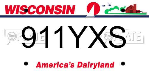 911YXS Wisconsin License Plate