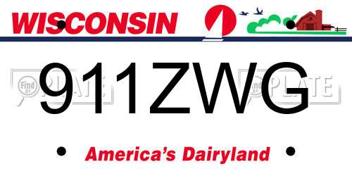 911ZWG Wisconsin License Plate