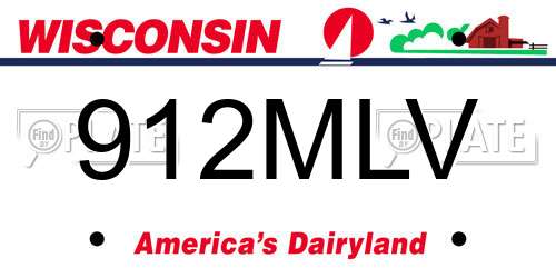 912MLV Wisconsin License Plate