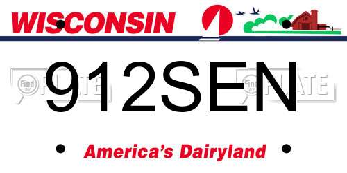 912SEN Wisconsin License Plate