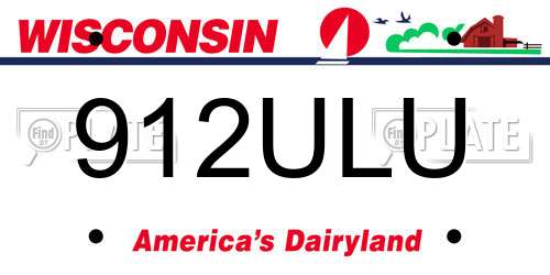 912ULU Wisconsin License Plate